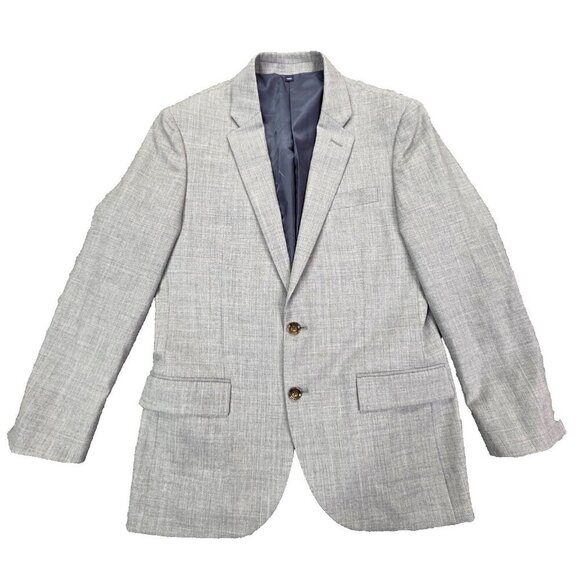 J Crew Voyager Thompson Blazer Men's 38S Gray Heathered 100% Wool Sport Coat - Picture 1 of 12